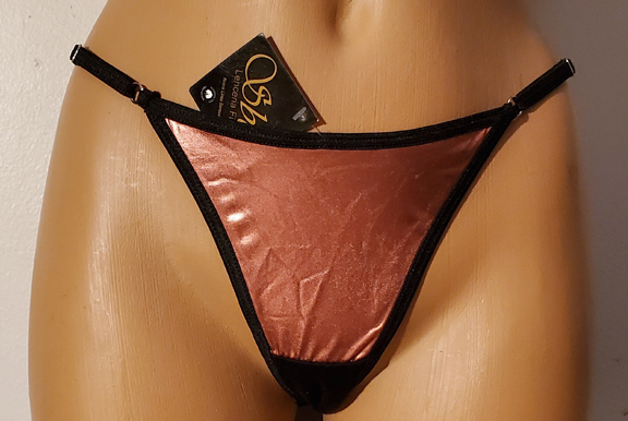 Metallic pink thong