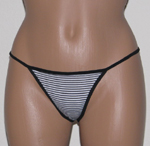 Black Striped Thong