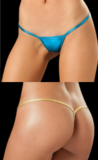 Gold and black y-back g-strings